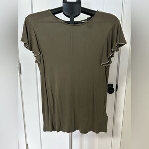 Ted Baker Green Ruffle Sleeve Women's Top-TB size 2/US 6